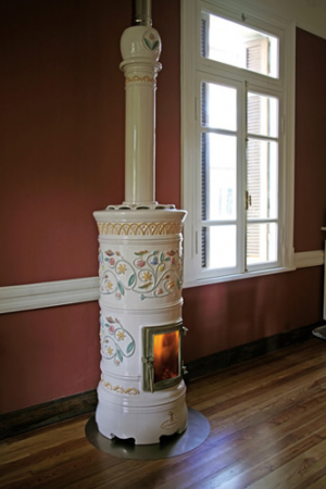 Decorative Wood Stove - round ceramic stoves by Castellamonte  2
